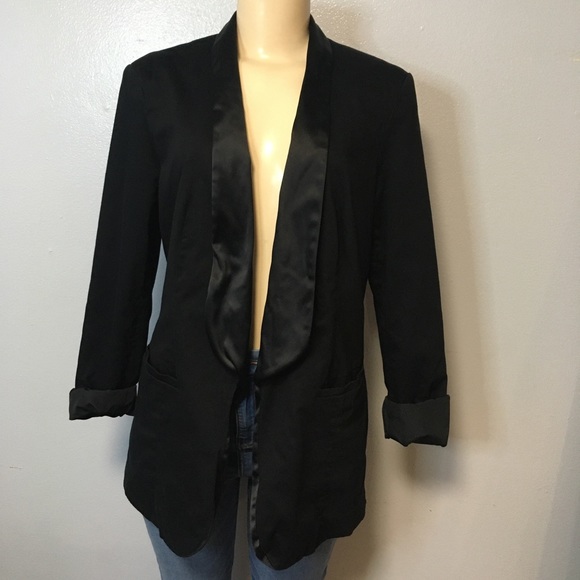 SOLD❌Who What Wear Open Front Tuxedo Blazer Black - Picture 3 of 16